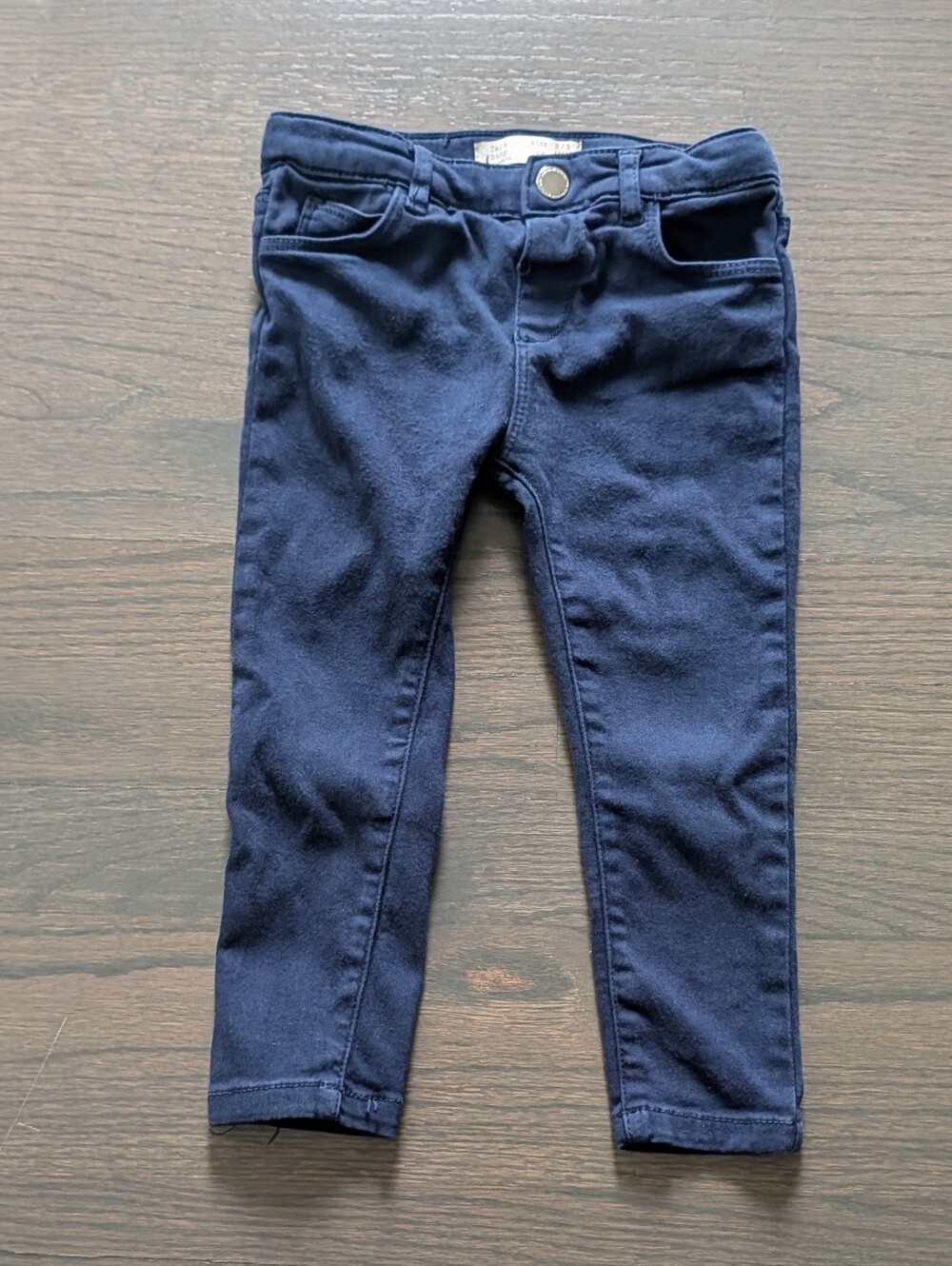 Zara Baby Girls Navy Blue Slim Stretch Jeggings / Pants – Size 2/3 Years (98 cm)